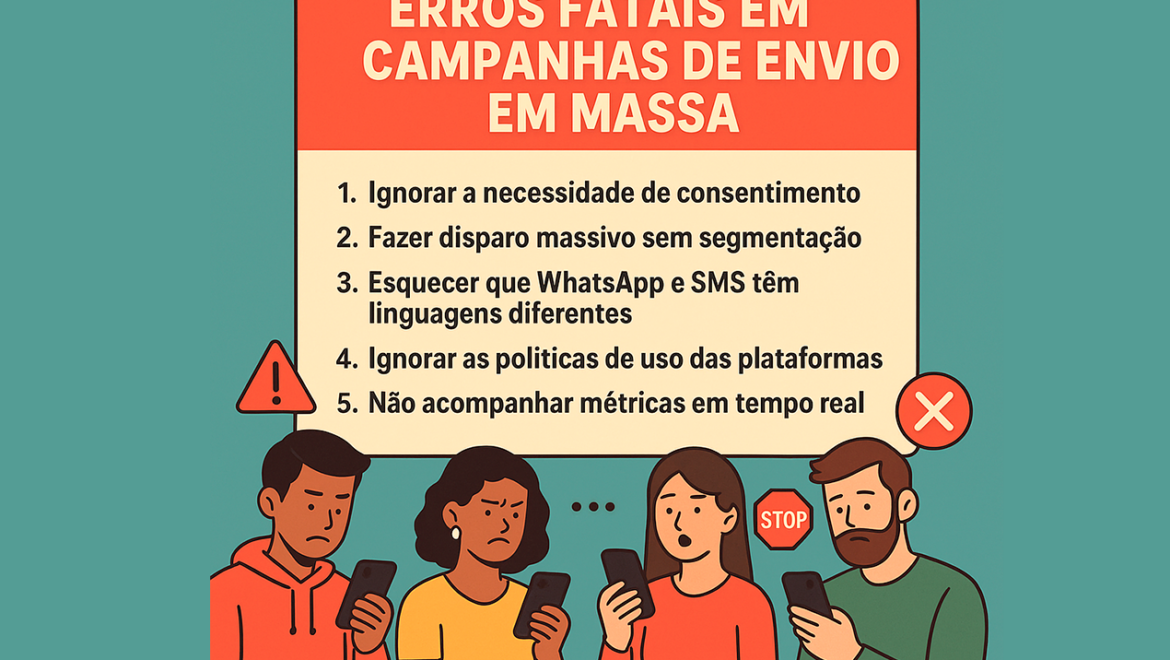 5 Erros Fatais em Campanhas de Envio em Massa — e Como Evitar Queimadas no WhatsApp e no SMS